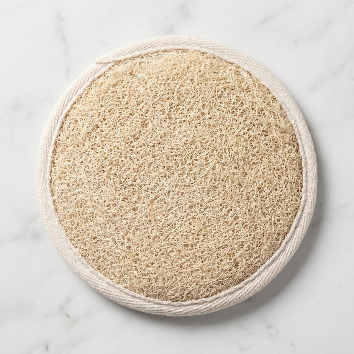 Round Loofah Pad with Cotton Terry Back and Hand Strap