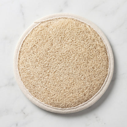 Round Loofah Pad with Cotton Terry Back and Hand Strap